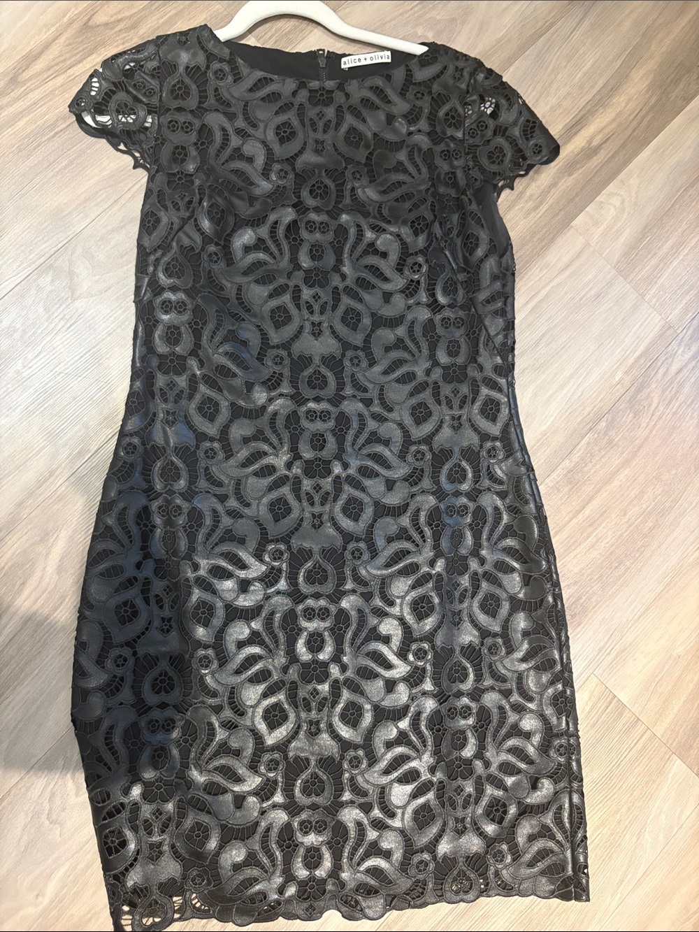 Alice + Olivia Black Lace Mini Dress
